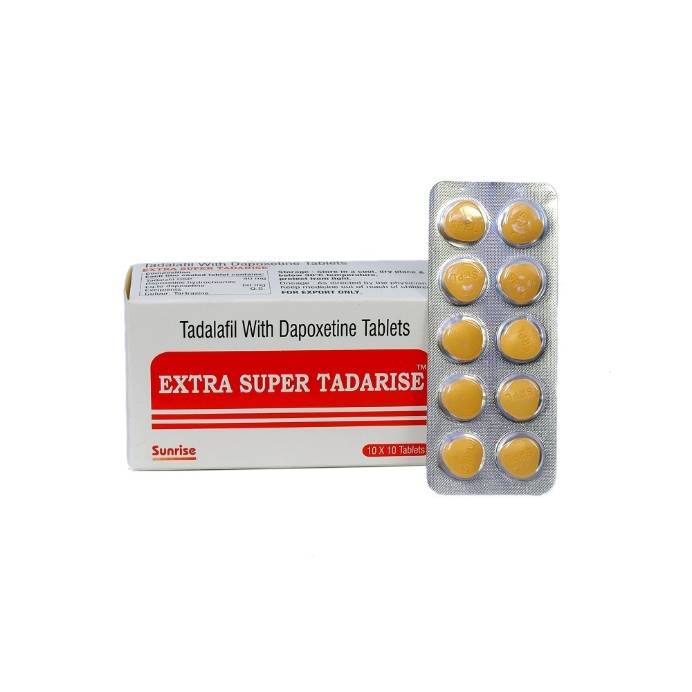 Extra Super Tadarise 40mg+60mg salt Tadalafil + Dapoxetine HCL by Sunrise Remedies